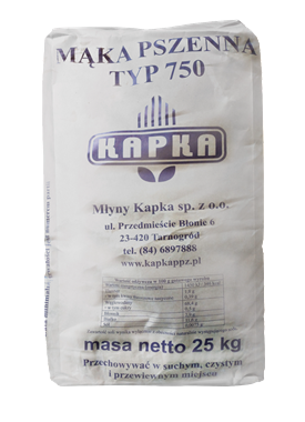 Mąka pszenna typ 750 25kg – Kapka 